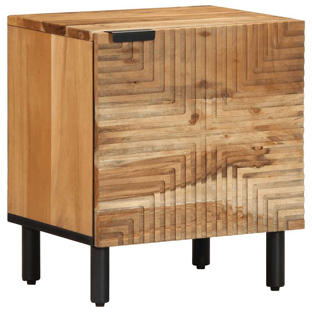 Solid Acacia Wood Bedside Cabinets 2 pcs, 40x33x46 cm - Natural Finish