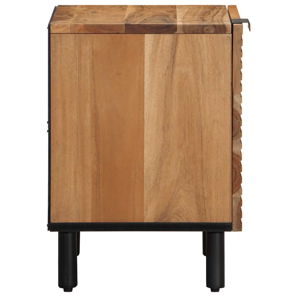 Solid Acacia Wood Bedside Cabinets 2 pcs, 40x33x46 cm - Natural Finish