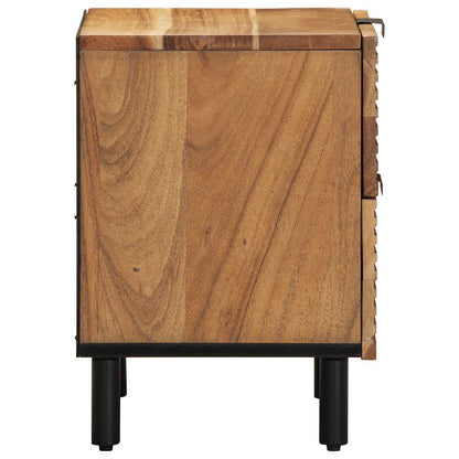 Solid Acacia Wood Bedside Cabinet 40x33x46 cm - Natural Finish