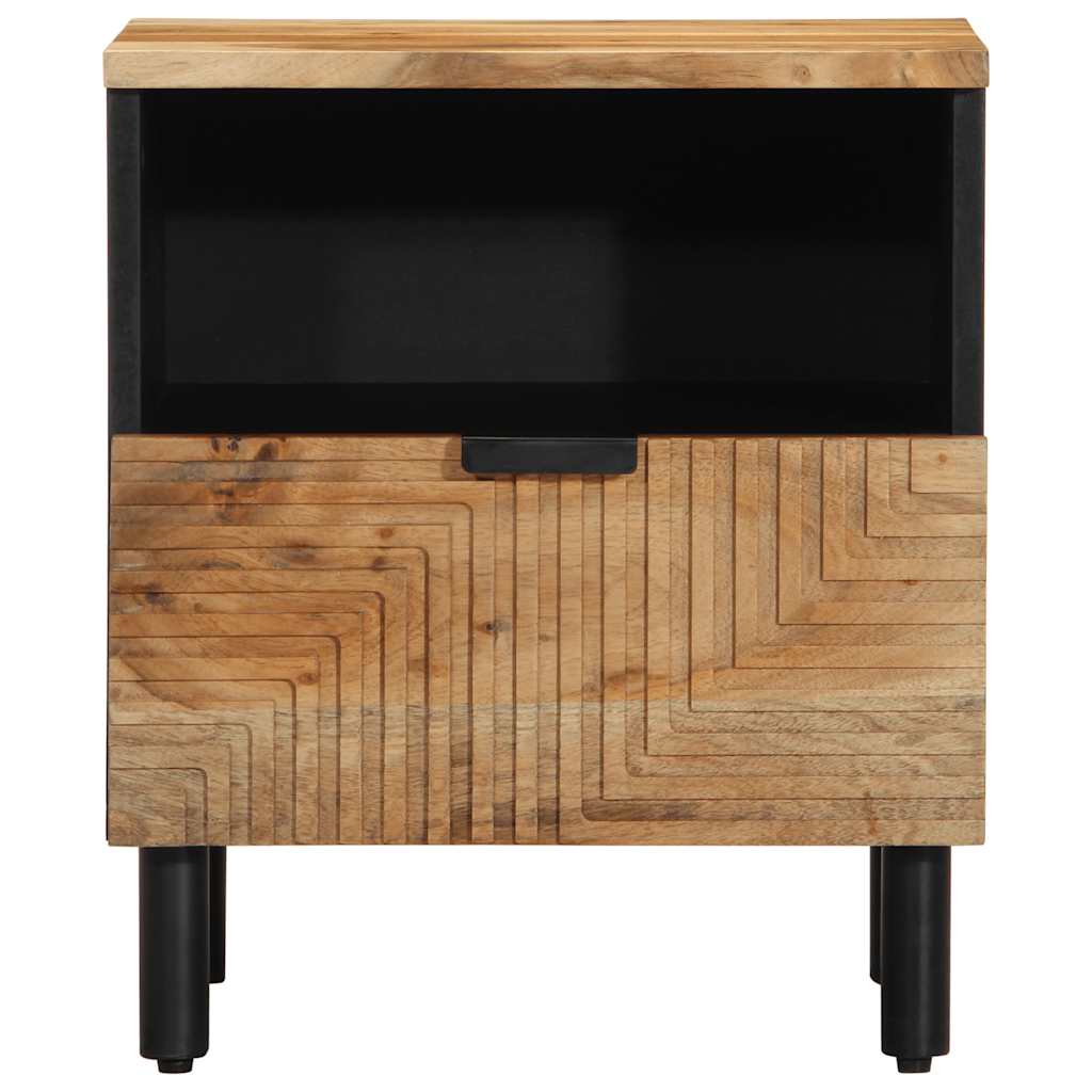 Solid Acacia Bedside Cabinet 40x33x46 cm - Natural Wood Finish