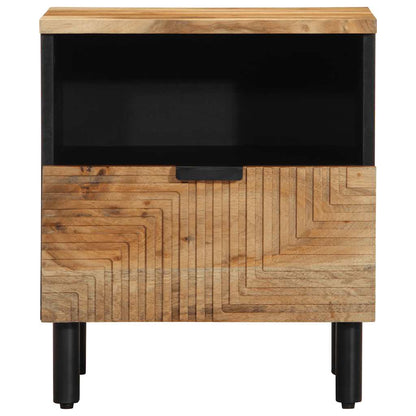 Solid Acacia Bedside Cabinet 40x33x46 cm - Natural Wood Finish