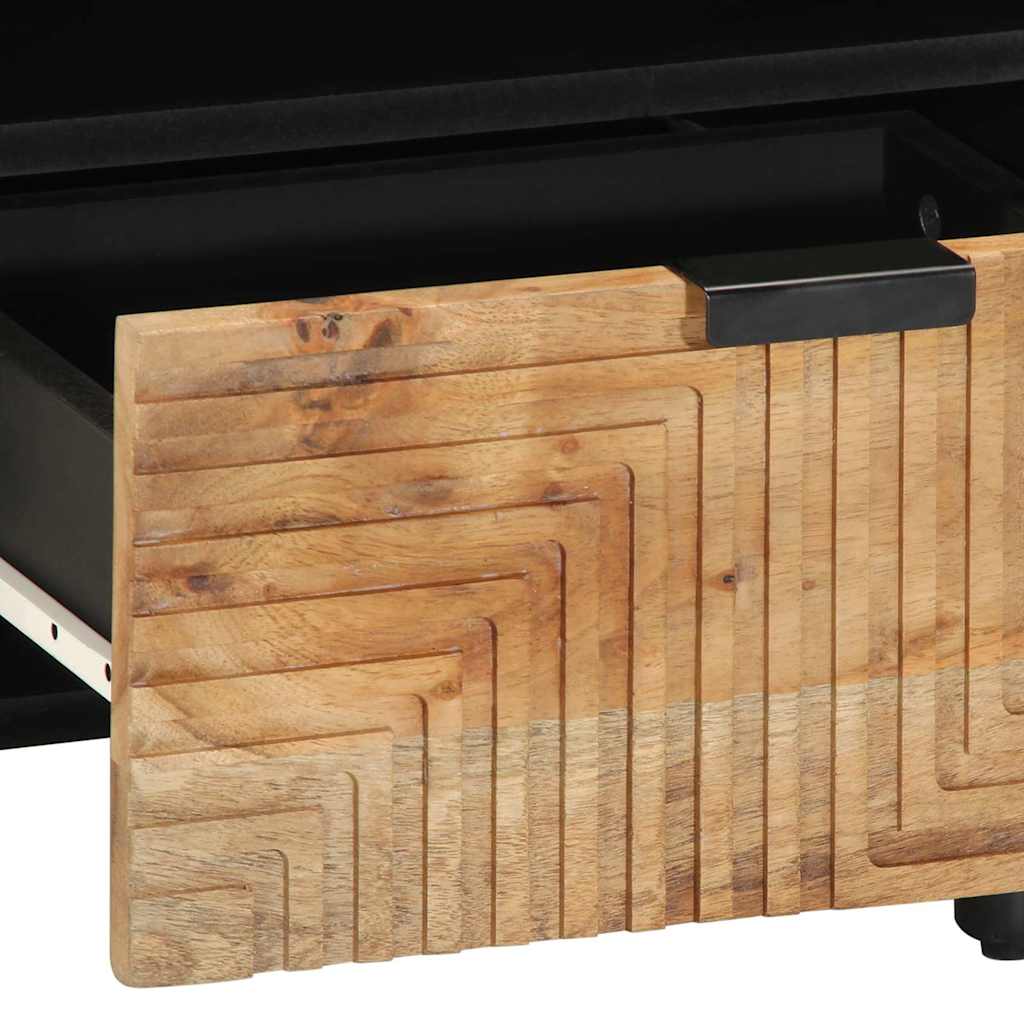 Solid Acacia Bedside Cabinet 40x33x46 cm - Natural Wood Finish