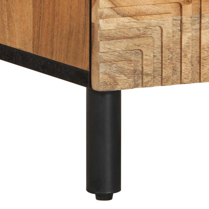 Solid Acacia Bedside Cabinet 40x33x46 cm - Natural Wood Finish