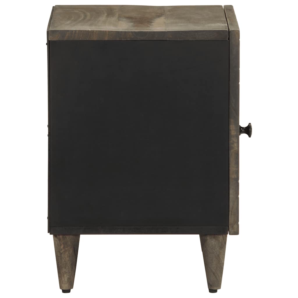 Light Grey Solid Mango Wood Bedside Cabinets - Set of 2, 40x33x46 cm