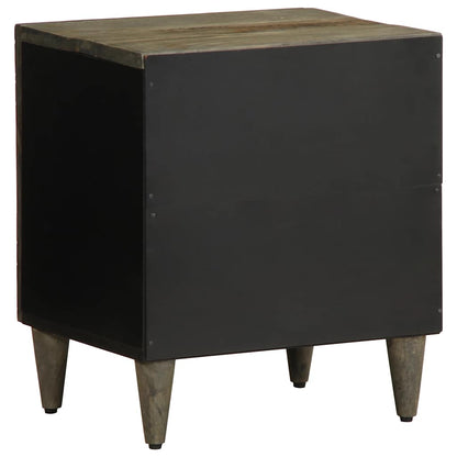 Light Grey Solid Mango Wood Bedside Cabinets - Set of 2, 40x33x46 cm