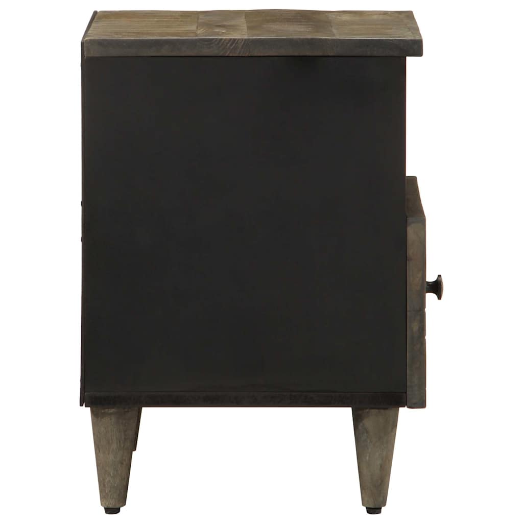 Solid Mango Wood Bedside Cabinets, 2pcs, Light Grey, 40x33x46 cm