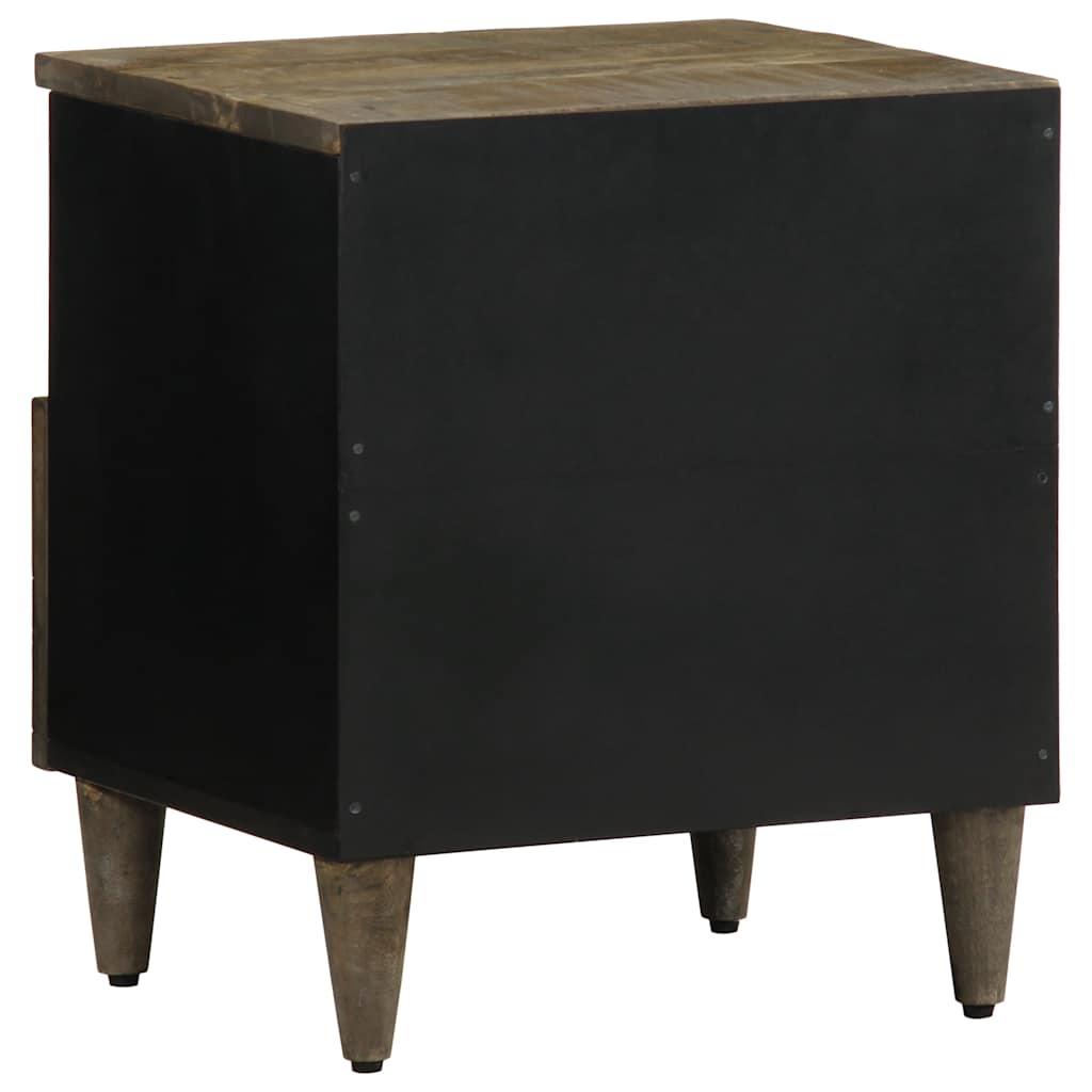Solid Mango Wood Bedside Cabinets, 2pcs, Light Grey, 40x33x46 cm