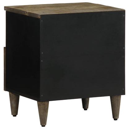 Solid Mango Wood Bedside Cabinets, 2pcs, Light Grey, 40x33x46 cm