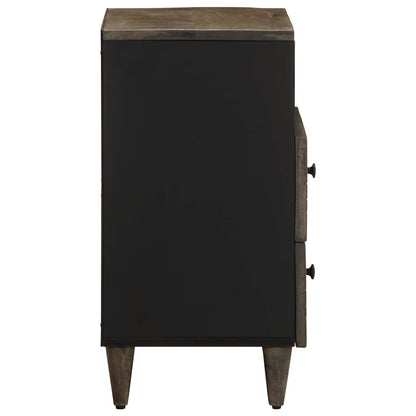 Solid Mango Wood Bedside Cabinet, Light Grey, 50x33x60 cm