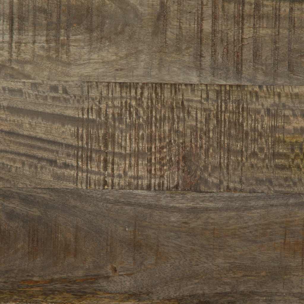 Solid Mango Wood Bedside Cabinet, Light Grey, 50x33x60 cm