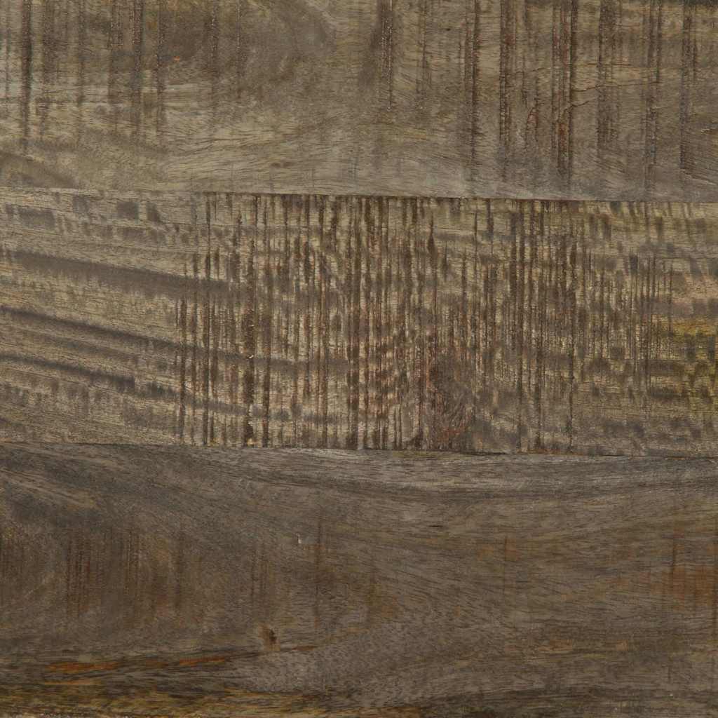 Solid Mango Wood Bedside Cabinet, Light Grey, 50x33x60 cm