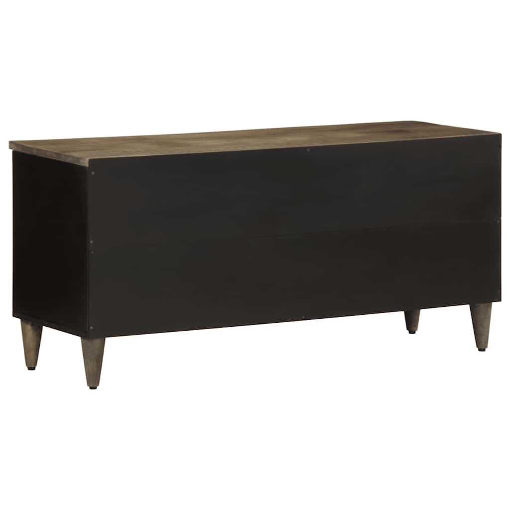 TV Cabinet Black 100x33x46 cm Solid Wood Mango