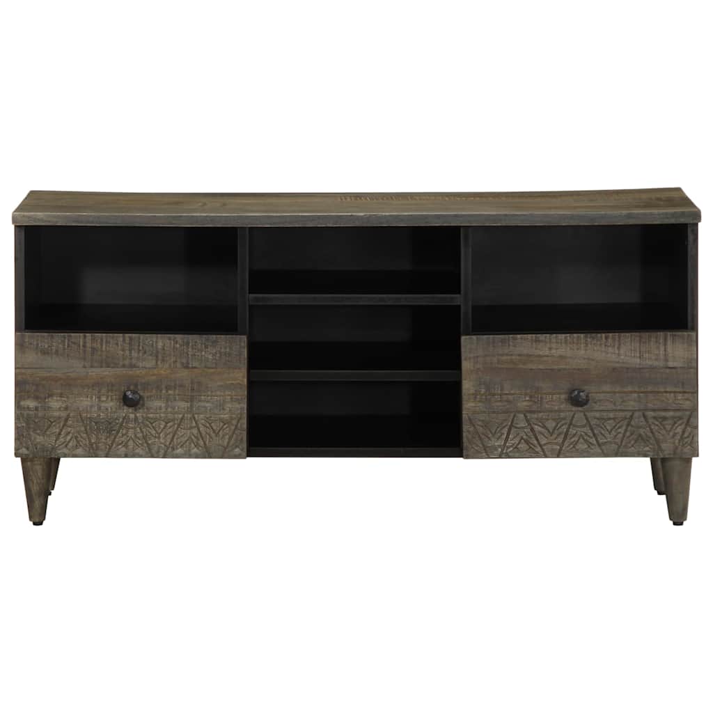 TV Cabinet Black 100x33x46 cm Solid Wood Mango