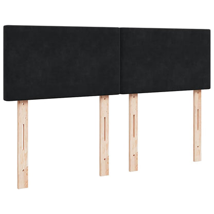 Ottoman Bed with Mattress & LEDs Black 140x200cm Velvet