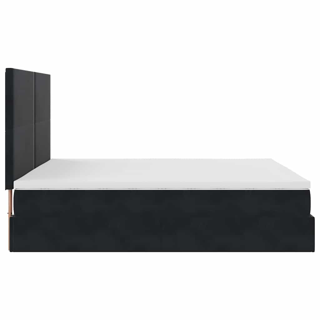 Ottoman Bed with Mattresses Black 180x200cm Velvet