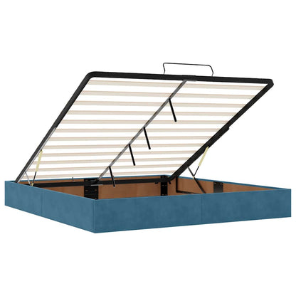 Ottoman Bed with Mattresses Dark Blue 180x200cm Velvet