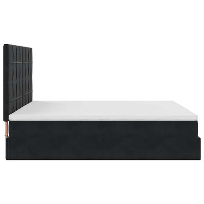Ottoman Bed with Mattresses Black 180x200cm Velvet