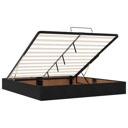 Ottoman Bed with Mattresses Black 180x200cm Velvet