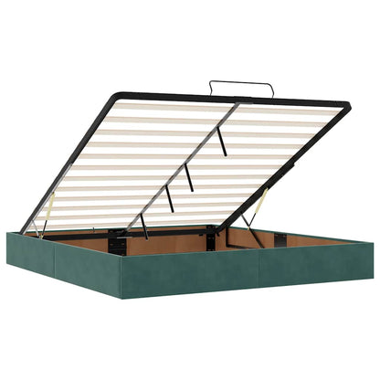 Ottoman Bed with Mattresses Dark Green 180x200cm Velvet