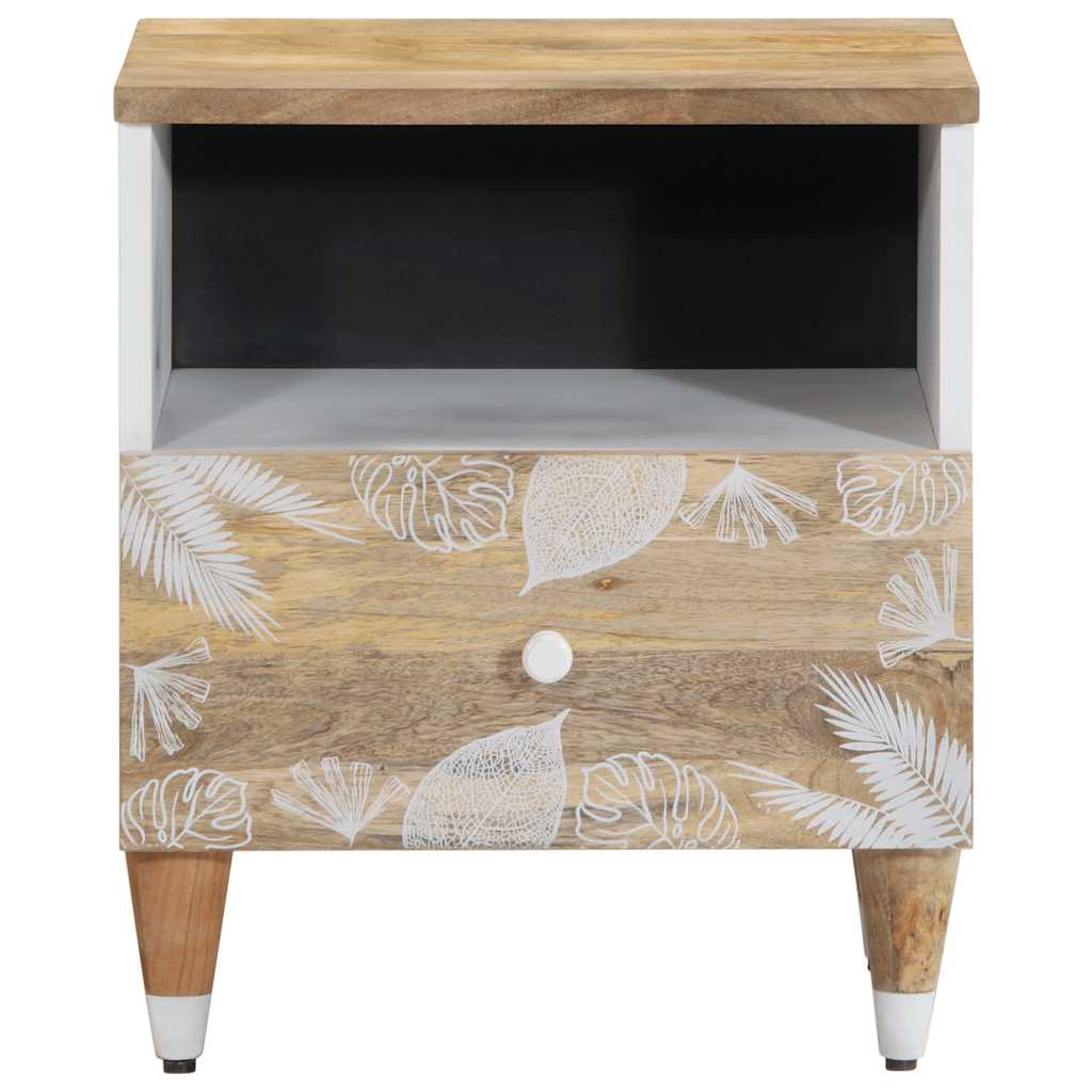 Solid Mango Wood Bedside Cabinet 40x33x46 cm - Rustic Charm