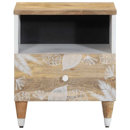 Solid Mango Wood Bedside Cabinet 40x33x46 cm - Rustic Charm