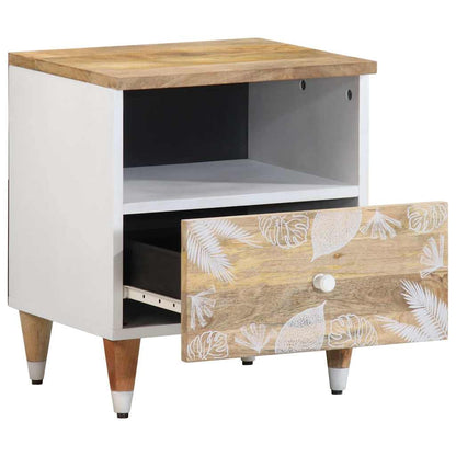 Solid Mango Wood Bedside Cabinet 40x33x46 cm - Rustic Charm
