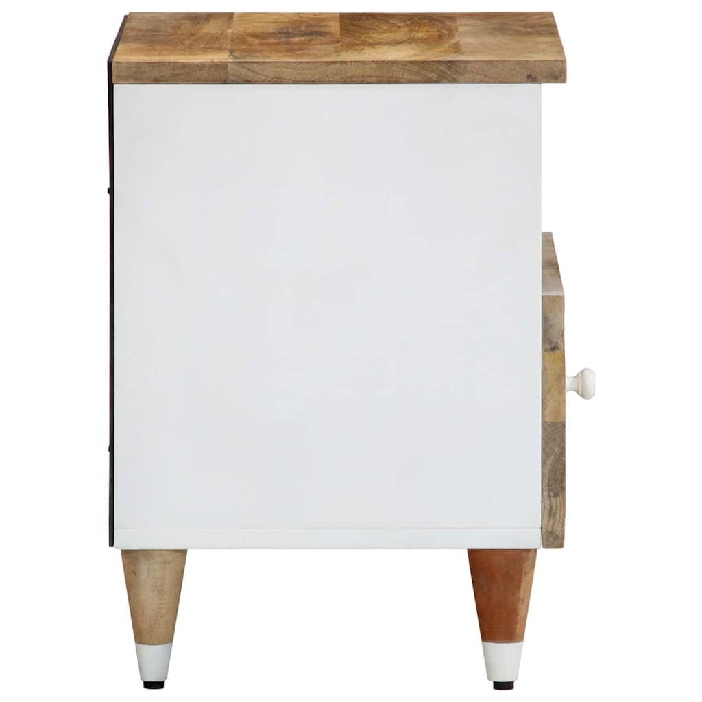 Solid Mango Wood Bedside Cabinet 40x33x46 cm - Rustic Charm