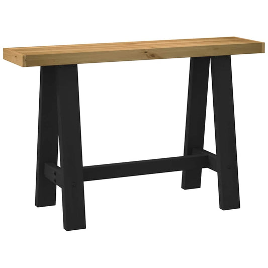 Solid Pine Console Table NOAIN 120x30x75 cm with A-Shaped Legs