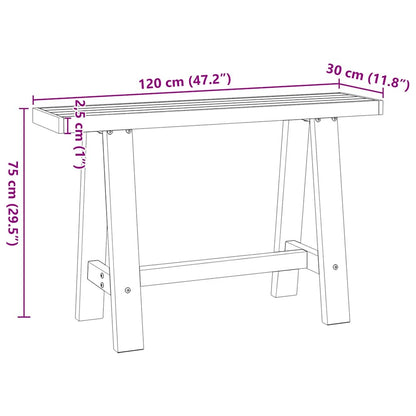 Solid Pine Console Table NOAIN 120x30x75 cm with A-Shaped Legs