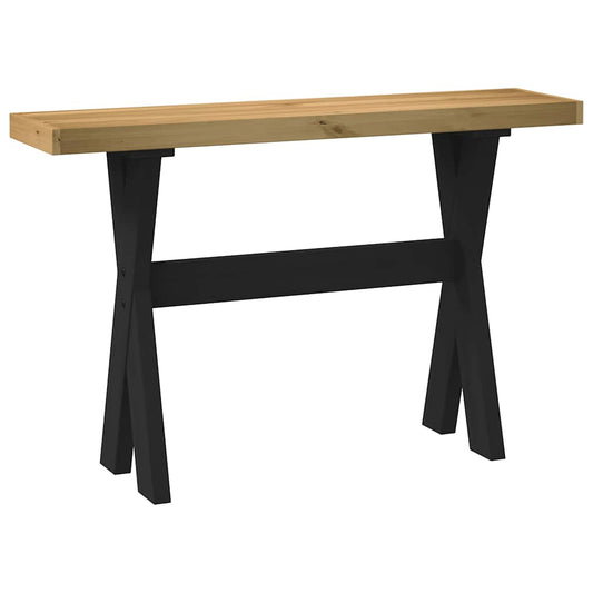 Solid Wood Pine Console Table NOAIN with X-Shaped Legs 120x30x75 cm