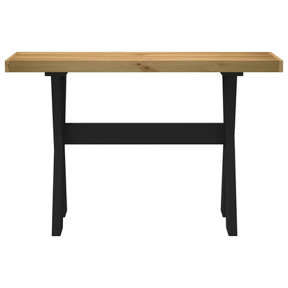 Solid Wood Pine Console Table NOAIN with X-Shaped Legs 120x30x75 cm