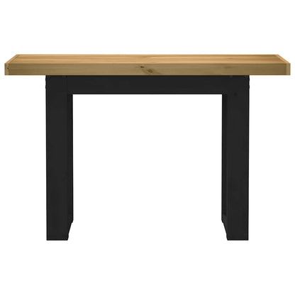 Solid Pine Console Table with U-Shaped Legs, 120x30x75 cm