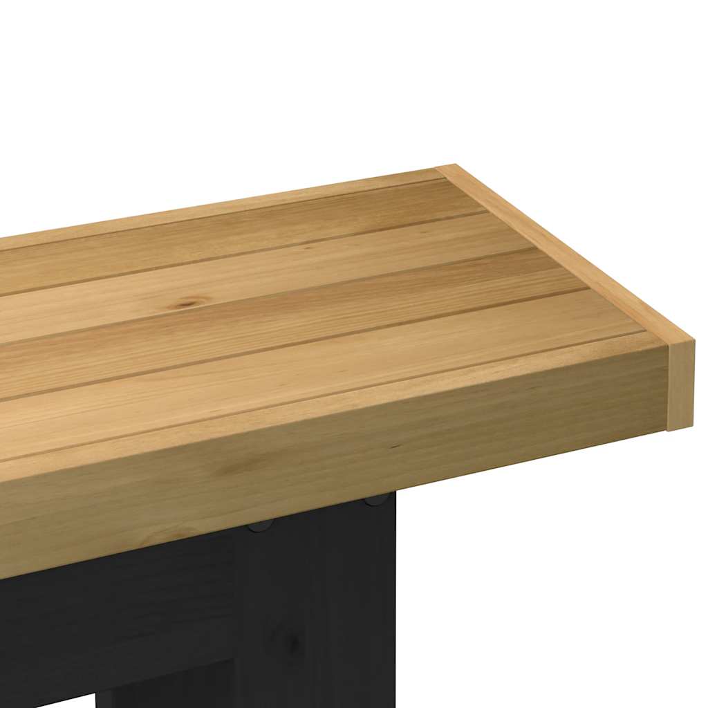 Solid Pine Console Table with U-Shaped Legs, 120x30x75 cm