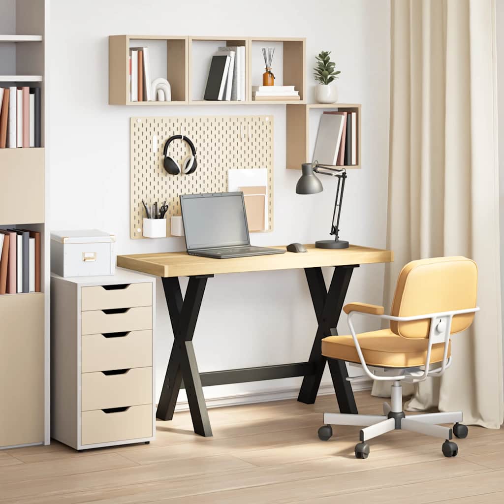 Solid Pine Desk with X-Shaped Legs 120x50x75 cm - NOAIN