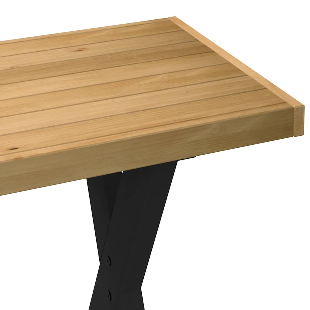 Solid Pine Desk with X-Shaped Legs 120x50x75 cm - NOAIN
