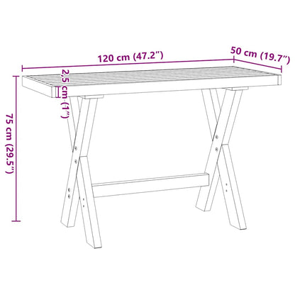 Solid Pine Desk with X-Shaped Legs 120x50x75 cm - NOAIN