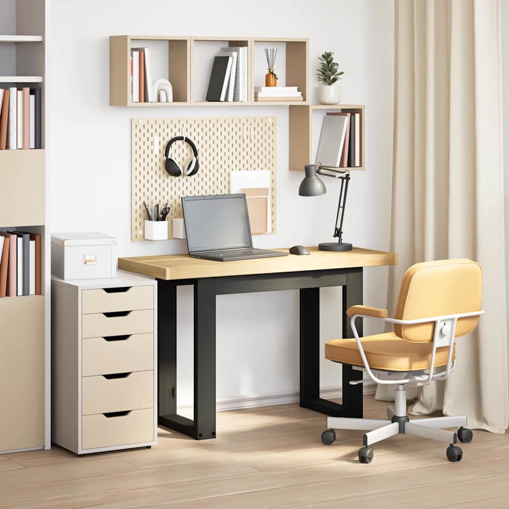 Solid Pine Desk with U-Shaped Legs, 120x50x75 cm