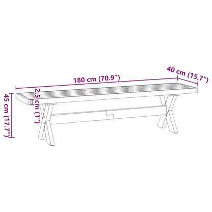 Dining Bench NOAIN X-Shaped Legs 180x40x45 cm Solid Wood Pine