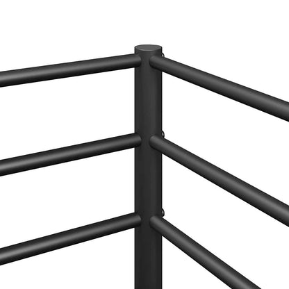 Black Steel Bunk Bed - 80x200 cm Frame Only, No Mattress