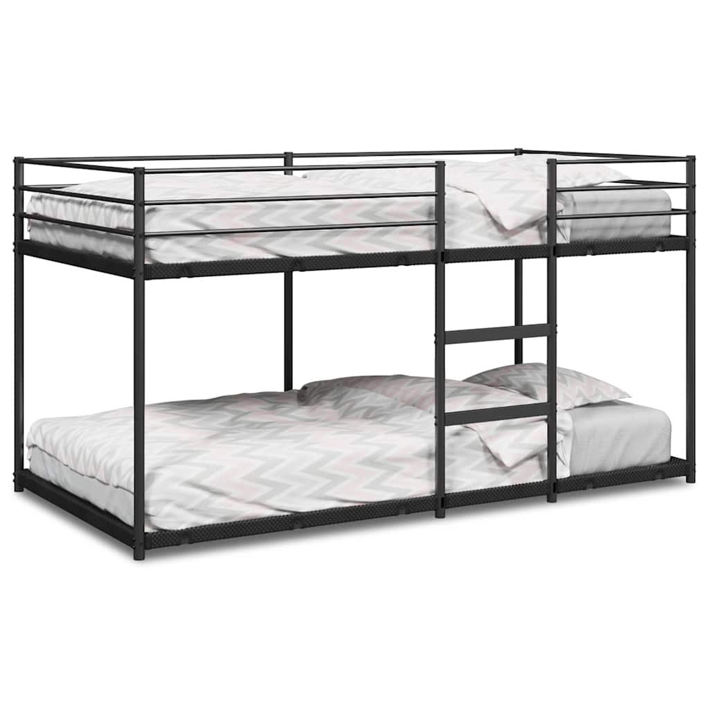 Black Steel Bunk Bed Frame 90x200 cm - No Mattress Included