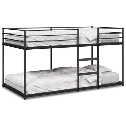 Black Steel Bunk Bed Frame 90x200 cm - No Mattress Included
