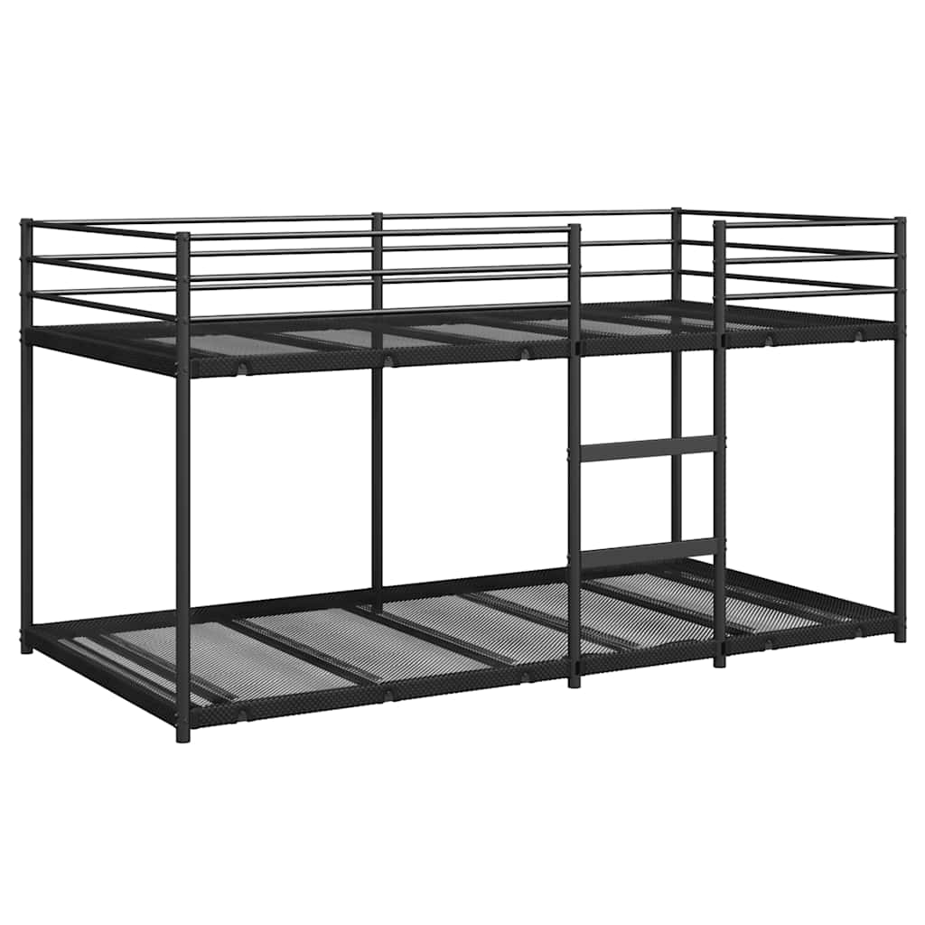 Black Steel Bunk Bed Frame 90x200 cm - No Mattress Included