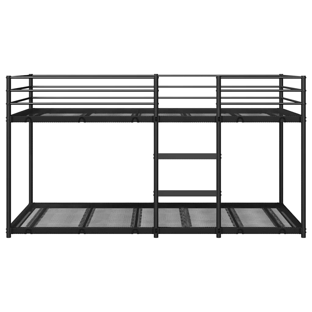 Black Steel Bunk Bed Frame 90x200 cm - No Mattress Included