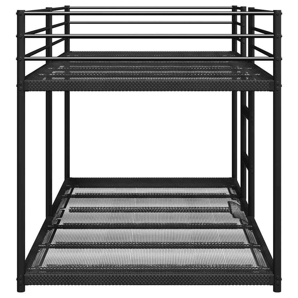 Black Steel Bunk Bed Frame 90x200 cm - No Mattress Included