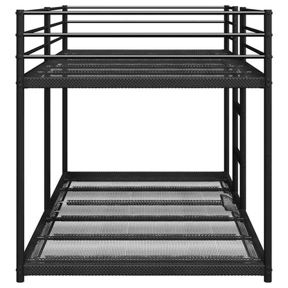 Black Steel Bunk Bed Frame 90x200 cm - No Mattress Included