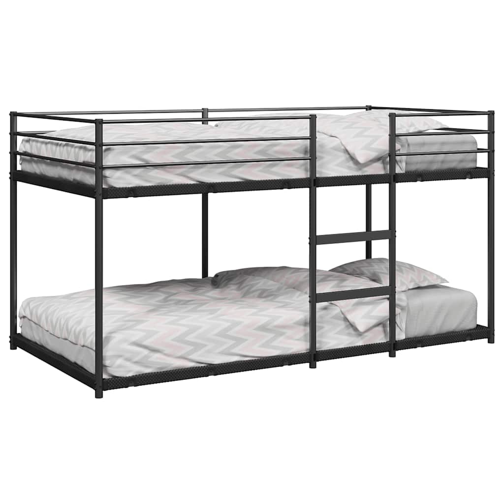 Black Steel Bunk Bed Frame 90x200 cm - No Mattress Included