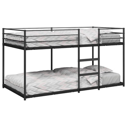 Black Steel Bunk Bed Frame 90x200 cm - No Mattress Included
