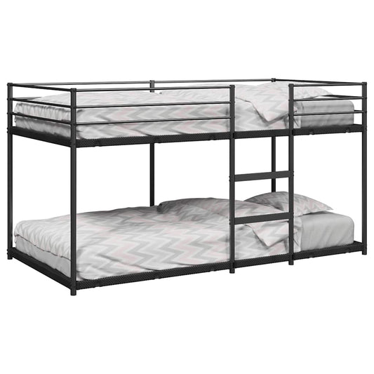Black Steel Bunk Bed Frame 90x200 cm - No Mattress Included