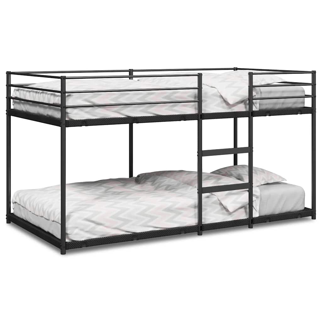 Black Steel Bunk Bed Frame 100x190 cm - No Mattress Included