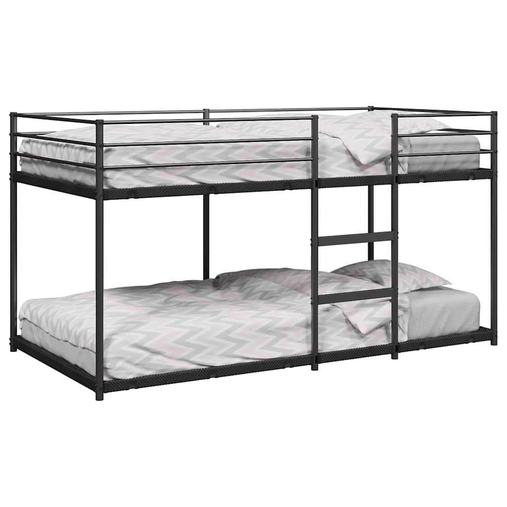 Black Steel Bunk Bed Frame 100x190 cm - No Mattress Included